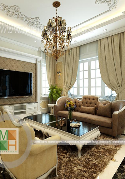  Thiết kế nội thất biệt thự tân cổ điển 